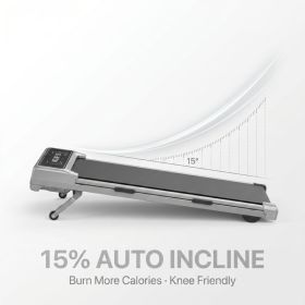 Walking Pad Treadmill  Auto Incline ,Under Desk Treadmill (Option: Metal)