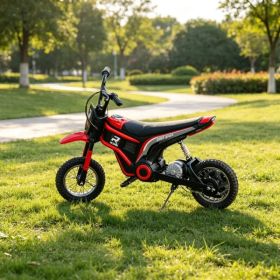 Red 12" Kids Electric Dirt Bike: 24V 350W Motor, Up to 15 MPH Powerful Speed Ride-On Toy for Young Racers (Option: Default Title)