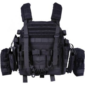 Adjustable Weighted Training Vest with Weight Pockets, Modular Workout Vest with Detachable Pouches and Breathable Padding for Fitness (Color: Black)