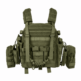 Adjustable Weighted Training Vest with Weight Pockets, Modular Workout Vest with Detachable Pouches and Breathable Padding for Fitness (Color: OD Green)