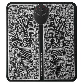 EMS Foot Massage Pad Electric Stimulator Massager Unit Leg Reshaping Muscle Pain Relax Foldable Massage Mat w/ 6 Modes 10 Intensity Levels (Type: Battery)