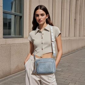 Crossbody Bags for Women Trendy Leather Crossbody Purse Shoulder Handbags Butterfly Design (Color: 03-blue)