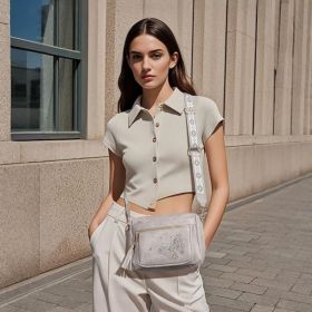 Crossbody Bags for Women Trendy Leather Crossbody Purse Shoulder Handbags Butterfly Design (Color: 05-gray)