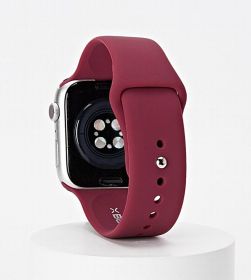 White Silicone Watch Band Made for Apple Watch - Large (42/44/45/49mm) (Color: Red)