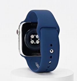 White Silicone Watch Band Made for Apple Watch - Large (42/44/45/49mm) (Color: Blue)