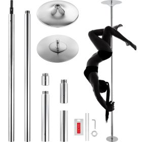 Professional Dancing Pole, Spinning Static Dancing Pole Kit, Portable Removable Pole, 45mm Heavy-Duty Stainless Steel Pole (Length Range: 88-108 inches, Steel Pipe Color: Silver)