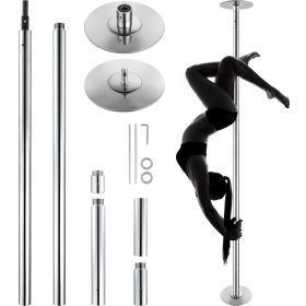 Professional Dancing Pole, Spinning Static Dancing Pole Kit, Portable Removable Pole, 45mm Heavy-Duty Stainless Steel Pole (Length Range: 82-108 inches, Steel Pipe Color: Silver)